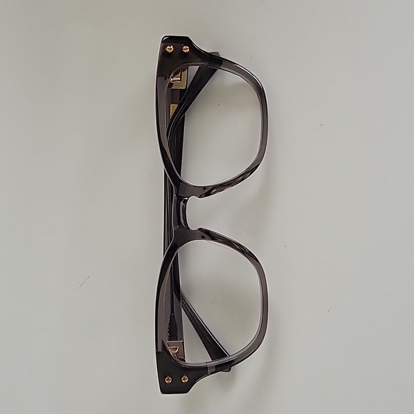 Kate Young for Tura - dark Grey crystal acetate eyeglasses - Picture 2 of 11